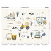 Origin Murals Tractors And Diggers Mural Duckegg Blue - Medium (300cm x 240cm)