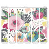 Origin Murals Abstract Floral Mural Raspberry Pink - Medium (300cm x 240cm)