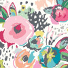 Origin Murals Abstract Floral Mural Raspberry Pink - Medium (300cm x 240cm)