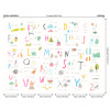 Origin Murals Childrens Alphabet Illustrations Mural Multi Pink - Medium (300cm x 240cm)