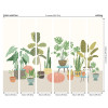 Origin Murals Houseplant Pots Mural Grey - Medium (300cm x 240cm)