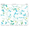 Origin Murals Watercoloured Petals Mural Blue - Medium (300cm x 240cm)