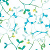 Origin Murals Watercoloured Petals Mural Blue - Medium (300cm x 240cm)