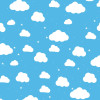 Origin Murals Cartoon Cloudy Sky Mural Blue - Medium (300cm x 240cm)