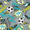 Origin Murals Graphic Pixel Footballs Mural Grey - Medium (300cm x 240cm)