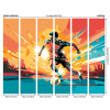 Origin Murals Football Player Abstract Landscape Mural Orange - Medium (300cm x 240cm)