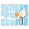 Origin Murals Graphic Basketball Hoop Mural Blue - Medium (300cm x 240cm)