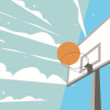 Origin Murals Graphic Basketball Hoop Mural Blue - Medium (300cm x 240cm)
