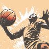 Origin Murals Graphic Basketball Player Mural Orange - Medium (300cm x 240cm)