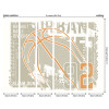 Origin Murals Modern Basketball Mural Grey - Medium (300cm x 240cm)