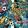 Origin Murals Sports Graffiti Mural Blue - Medium (300cm x 240cm)