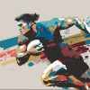 Origin Murals Rugby Player In Graphic Style Mural Natural - Medium (300cm x 240cm)