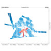 Origin Murals Cricket Players Mural Medium Blue (300cm x 240cm)