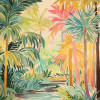Origin Murals Pretty Palms Mural Medium Emerald Green (300cm x 240cm)