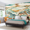 Ohpopsi Icon Metamorph Wall Mural Paprika & Teal