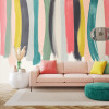 Ohpopsi Icon Blurred Lines Wall Mural Spruce & Blush