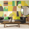 Ohpopsi Icon Blocky Wall Mural Earth & Mustard