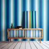 Ohpopsi So Stripey Rainbow Bloc Wallpaper Cobolt